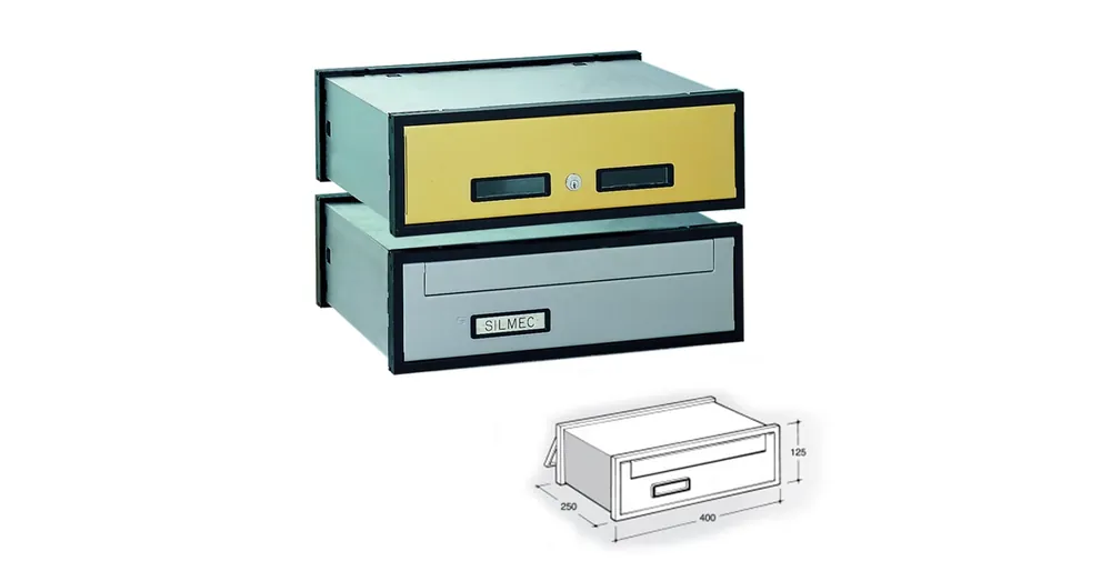 Prémium POSTALÁDA BEÉPÍTHETŐ OKKER-FEK KÉTOLD(40cmSZ*25cm FIXH*12M) SILMEC 30-601.51