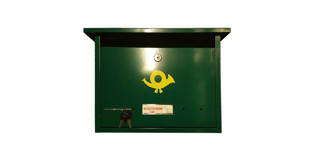 POSTALÁDA KÜLTÉRI ALPESI 2-ES ZÖLD (35cm*27cm) HG.LEMEZ MAGYAR N°52 Vedd meg most