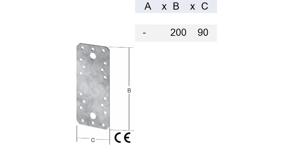 Akciós ár ÖSSZEKÖTŐLEMEZ HG. 200*090/3.0 SARKÍTOTT ÉLLEL VORMANN 70907
