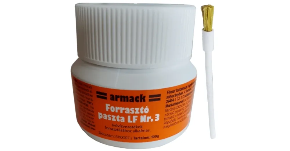 Csak ma FORRASZTÓ KRÉM ECSETTEL 100G LÁGYFORRASZTÓ PASZTA LF NR.3 ARMACK