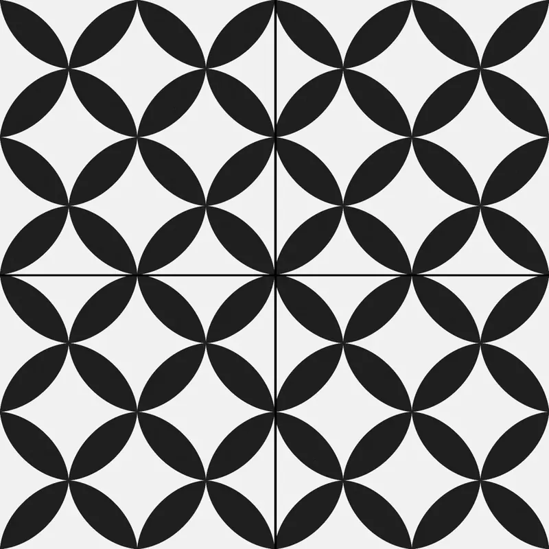PRISSMACER CIRCLE BLACK 45X5 cementlap mintás járólap Kiárusítás
