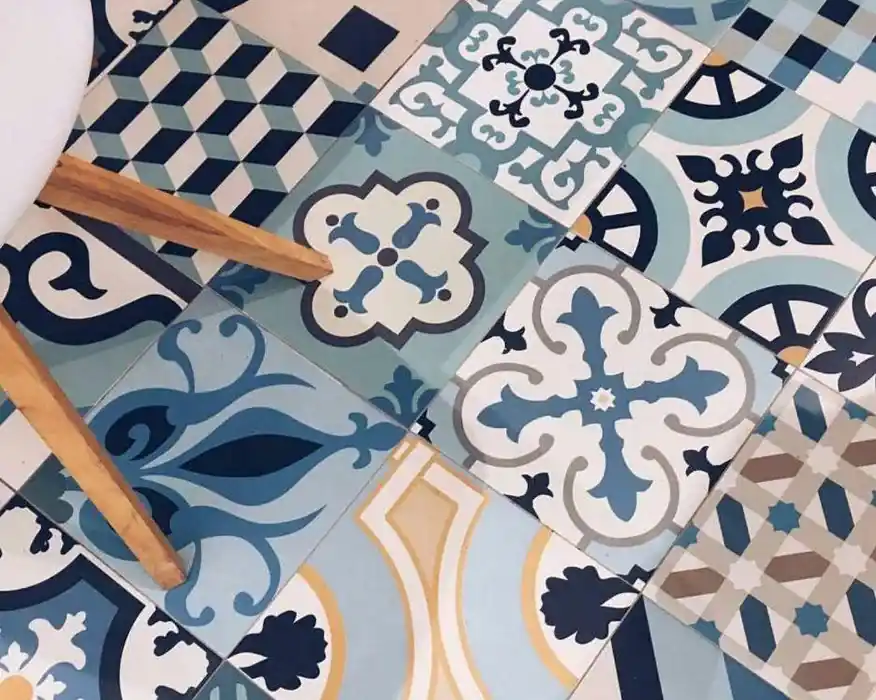 Árengedmény REALONDA HANOI Blue 33x33 patchwork mintás járólap