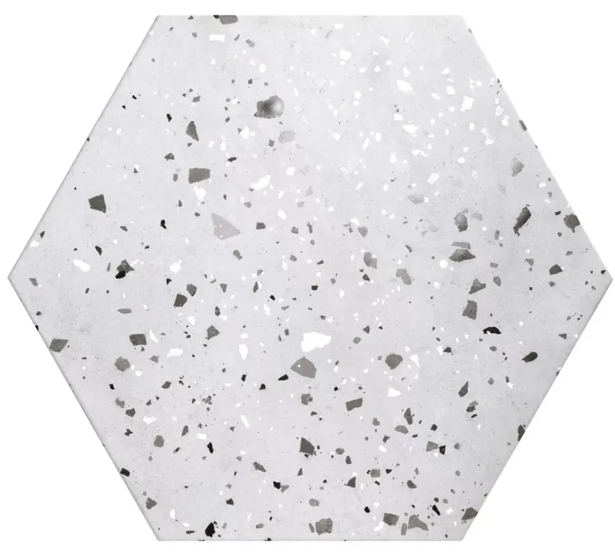 Legnépszerűbb Realonda Confeti Grey 56 x 48,5 hexagon terrazzo mintás járólap