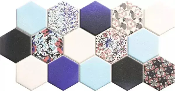 Expressz kézbesítés Realonda Hex Nouveau Blue 26,5 x 51 hexagon járólap, falicsempe