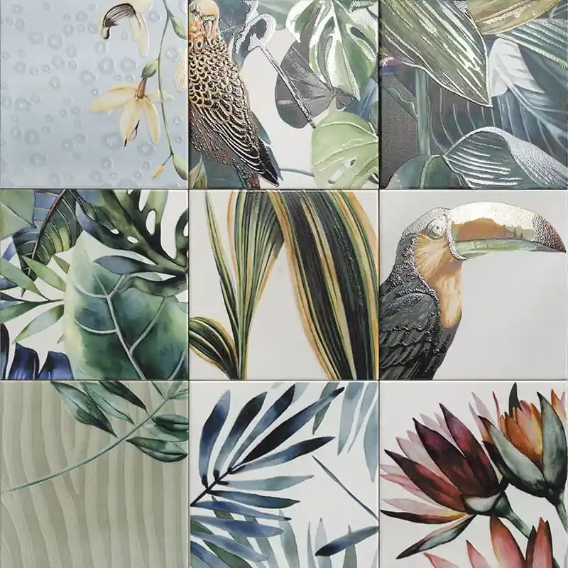 Vásárlói kedvenc Mainzu Decor Tikida 20x20 trópusi mintás dekor falicsempe