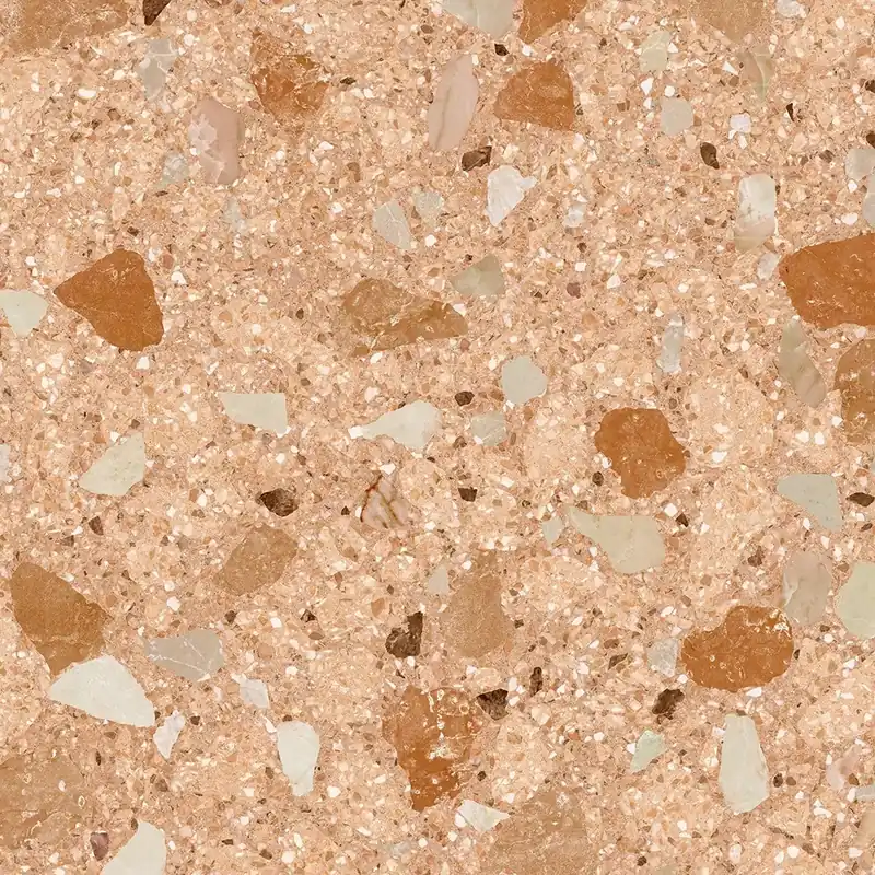 VIVES Monaco-R Rojizo Pulido 79,3x79,3 fényes terrazzó mintás padlólap Exkluzív ajánlat