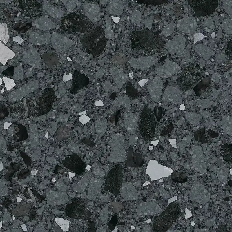 VIVES Monaco-R Negro Pulido 79,3x79,3 fényes terrazzó mintás padlólap Biztonságos fizetés