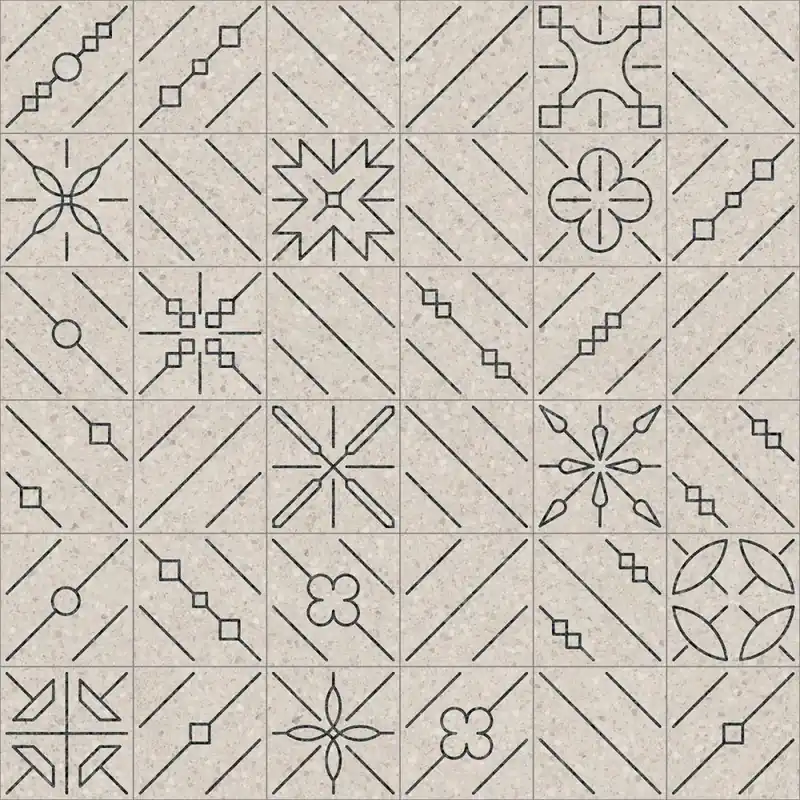 VIVES Assenza-R Beige 20x20 terrazzó mintás padlólap Ne maradj le