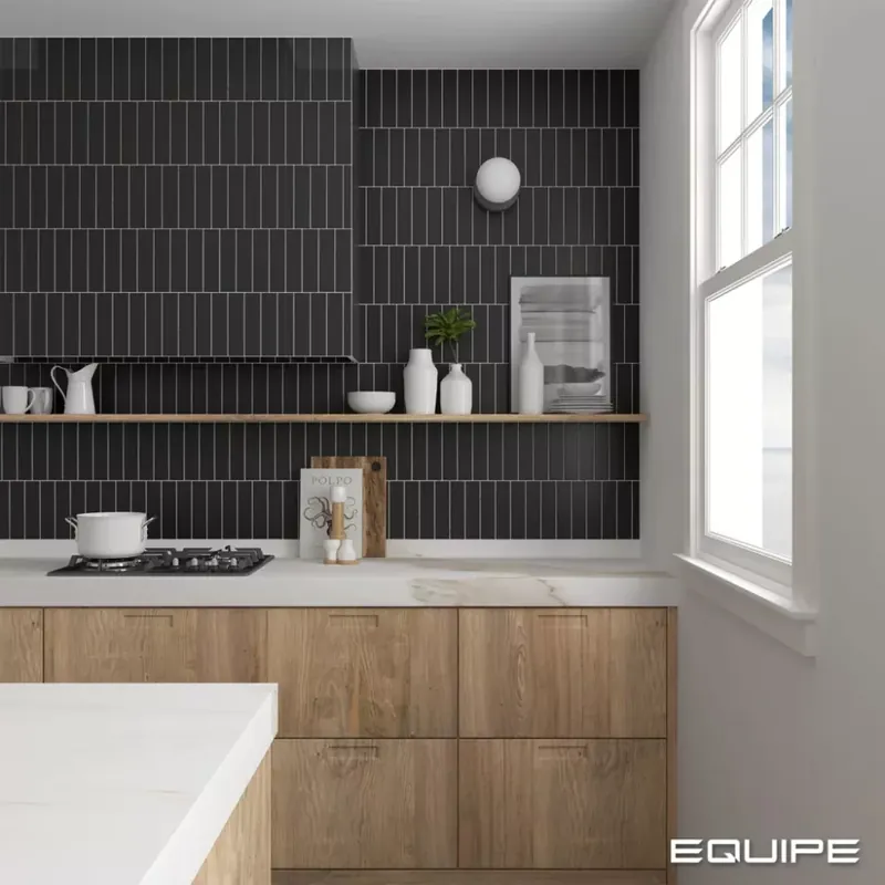 Kihagyhatatlan ajánlat Equipe Costa Nova Black Matt 5x20 fürdőszoba csempe