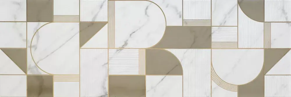 Vedd meg online MARAZZI ALLMARBLE Wall Golden White Satin Decoro Club 40X120 M8T5 fényes márványmintás dekorcsempe
