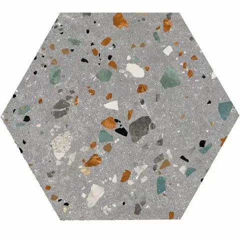 Ne maradj le PRISSMACER HEX. GOBI GRIGIO 20x24 terrazzo mintás hexagon járólap