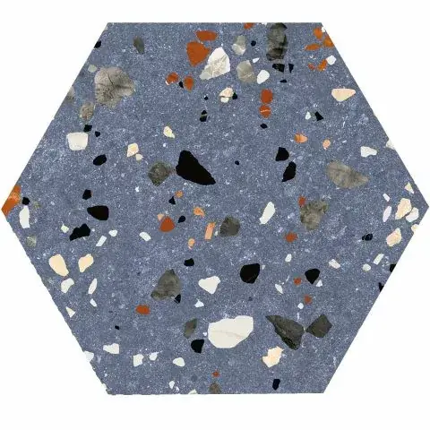 Legjobb ár PRISSMACER HEX. GOBI BLU 20x24 terrazzo mintás hexagon járólap